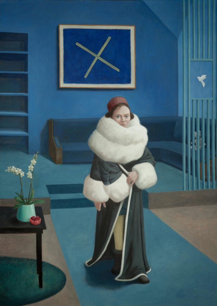 David Festoc, Le salon bleu, 2020 huile sur toile