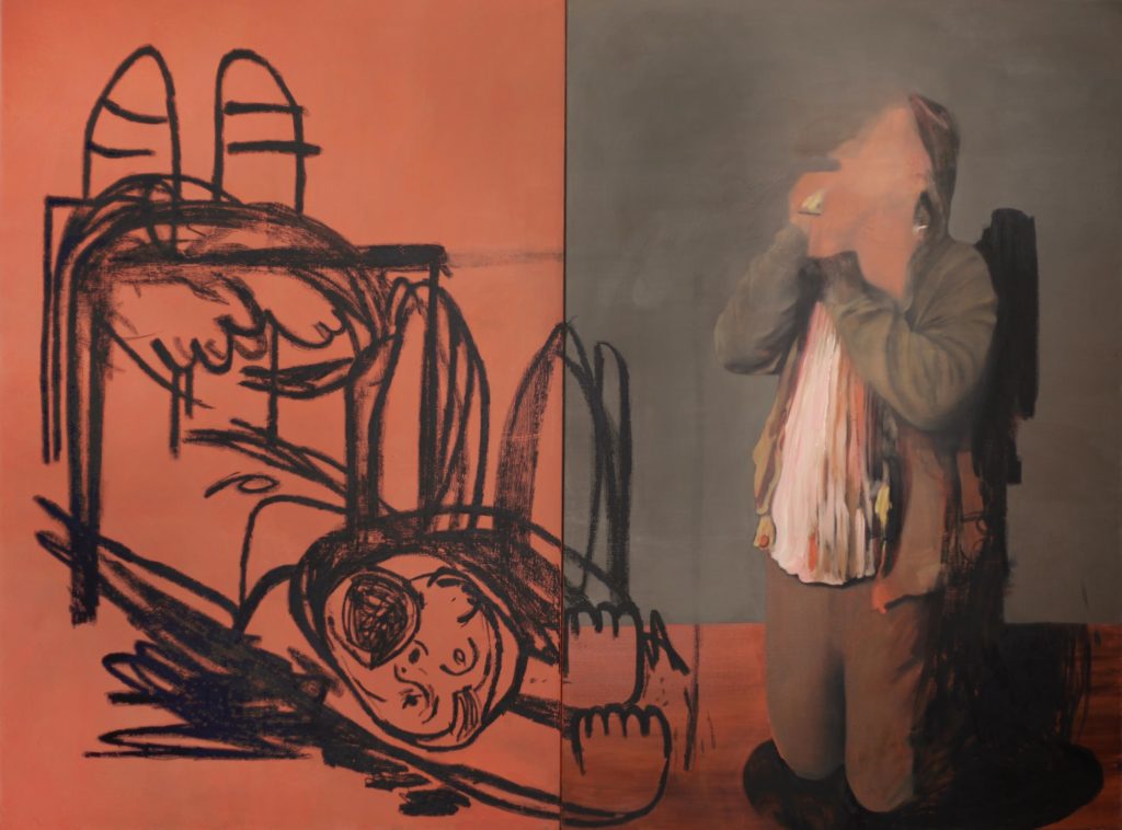 Dora Jeridi, Les mangeurs d'images 2, 2022, huile sur toile - EP - DP