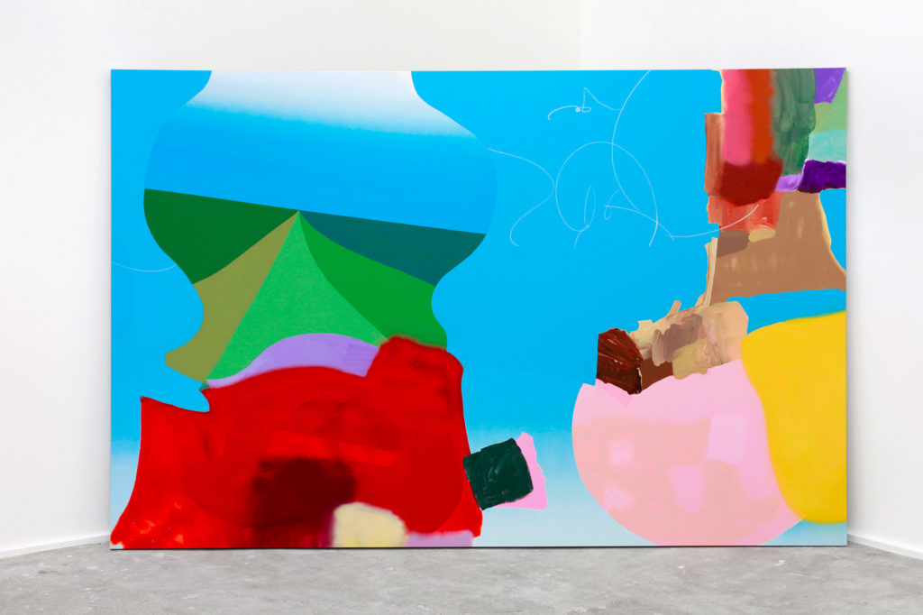 Antonin Hako, Zenith, 2020, Acrylique, aérosol et huile sur toile, 290 x 200 cm © Ghislain Mirat